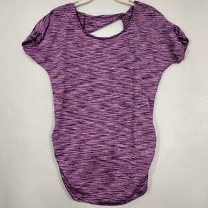 Reebok Purple Space-Dye Short Sleeve Tee with Back Cutout